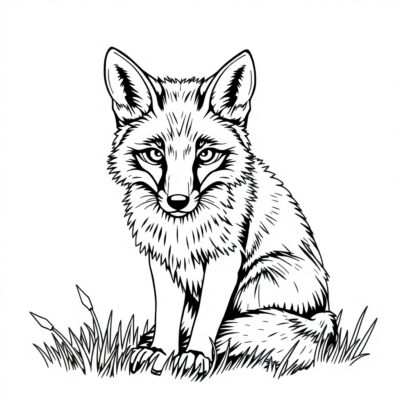 Fox Coloring Page to Print