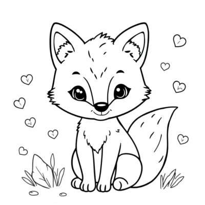 Coloring Book: Little Fox Coloring Book for Kids