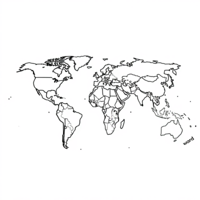 World Map Coloring Book