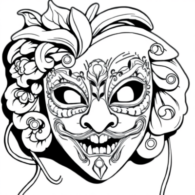 Carnival Mask Coloring Book