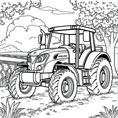 Coloring Book: Agricultural Machines Coloring Pages for Kids