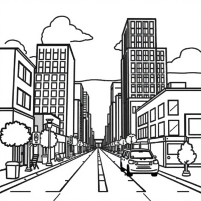 Coloring Book: Dream Town Coloring Book for Kids