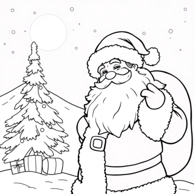 Coloring Page: Santa Claus Coloring Page for Kids