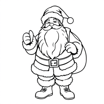 Santa Coloring Page for Print