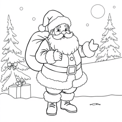 Coloring Book: Santa Coloring Pages