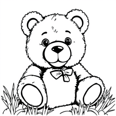 Bear Coloring Page for Print