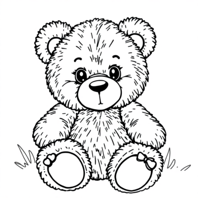 Snuggly Teddy Coloring Fun