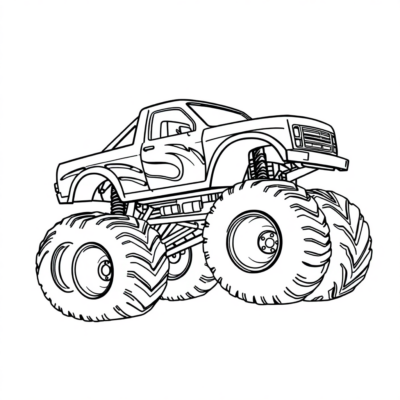 Big Rig Monster Truck Coloring Fun