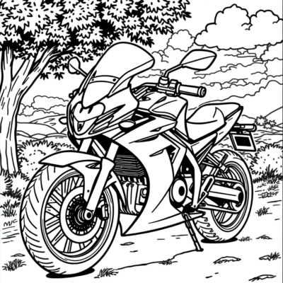 Coloring Book: Motorcycle Coloring Book for Kids