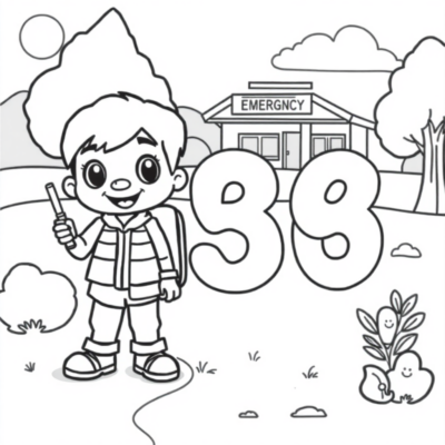 Emergency Numbers: A Kids’ Coloring Guide