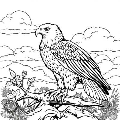 Coloring Book: Eagle Coloring Book for Children