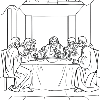Coloring Book: The Last Supper Coloring Book for Kids