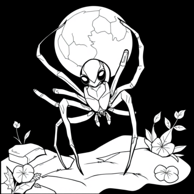 Coloring Book: Spider Coloring Book for Children