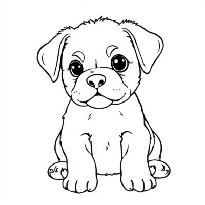 Puppy coloring page to print