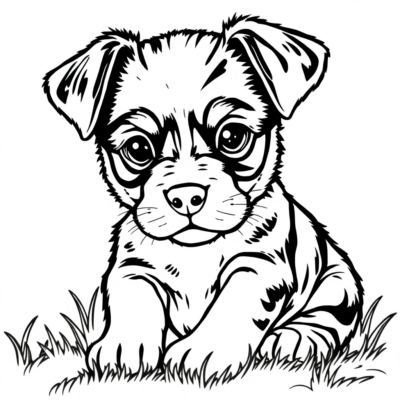 Coloring Book: Cute Puppy Printable Coloring Page