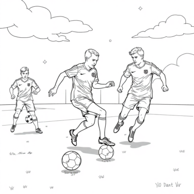 Soccer Players Coloring Book