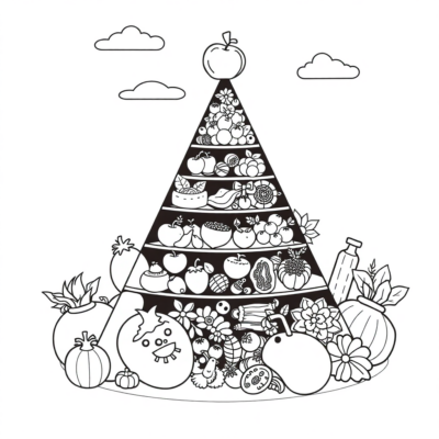 Coloring Book: Food Pyramid for Kids