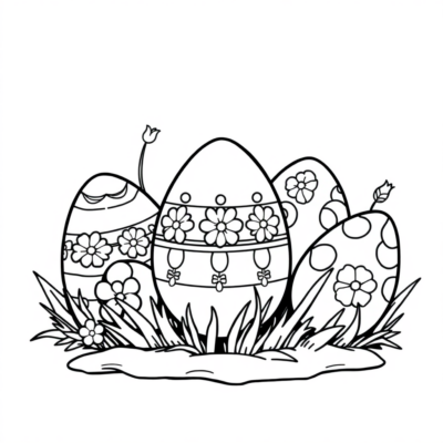 Coloring Book: Easter Eggs for Kids