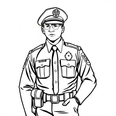 Policewoman Coloring Book