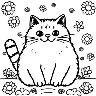 Pusheen Coloring Page for Printing