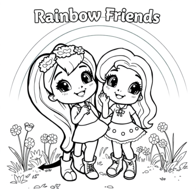 Coloring Book: Rainbow Friends Coloring Book