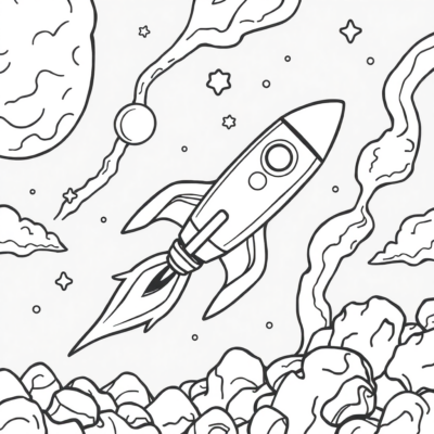 Rocket Coloring Book