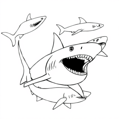 Sharks Coloring Book