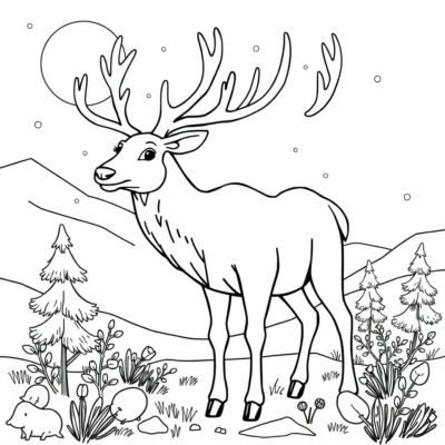 Coloring Book: Reindeer Coloring Book for Kids