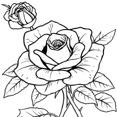 Rose Coloring Book