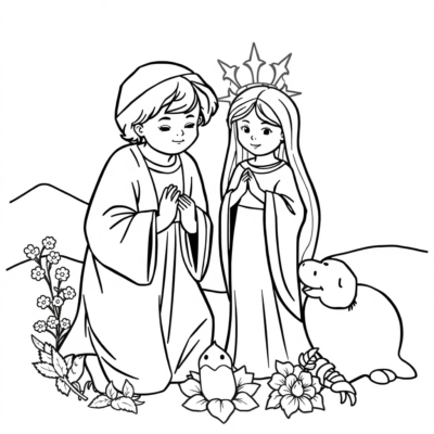 Coloring Book: Rosary for Kids Coloring Book