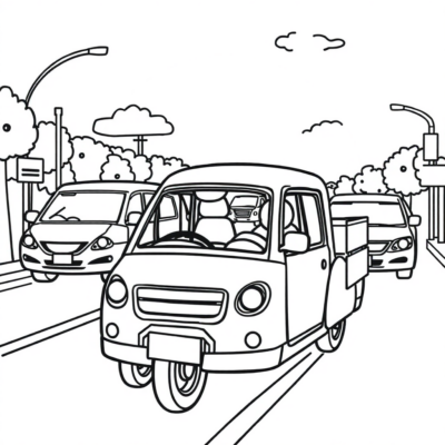 Coloring Book: Traffic Safety Coloring Pages for Kids