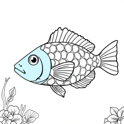 Coloring Book: Fish Coloring Book for Kids