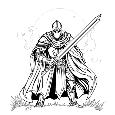 Knight Coloring Page