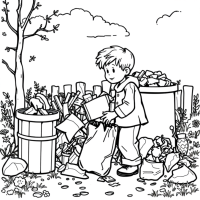 Coloring Book: Waste Segregation Coloring Pages for Kids