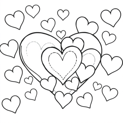 Sweet Heart Coloring Pages for Kids