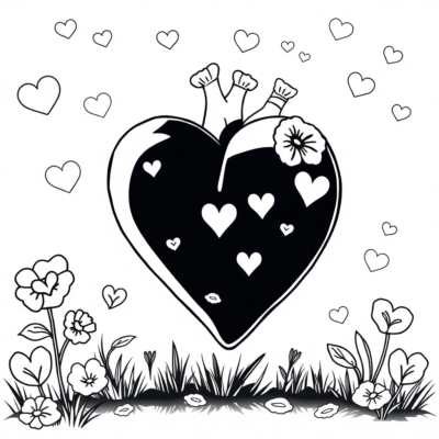 Coloring Book: Heart Coloring Book for Kids