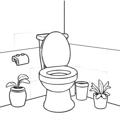 Skibidi Toilet Coloring Page for Printing