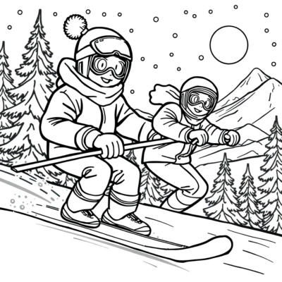 Coloring Book: Winter Sports Coloring Pages for Kids