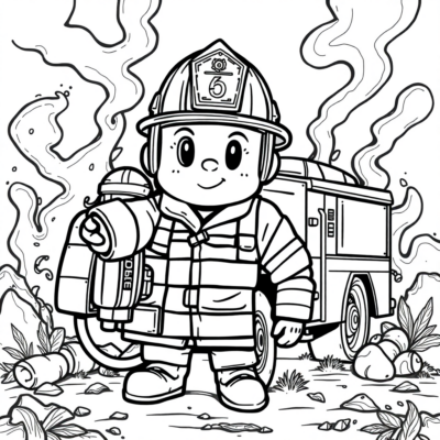 Brave Firefighter Adventure Coloring Book