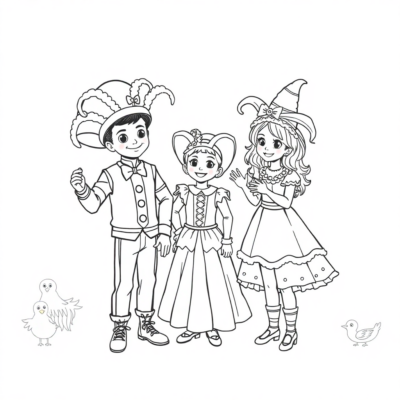 Coloring Book: Carnival Costumes for Kids Coloring Pages