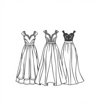 Fashionable Dresses Coloring Fun