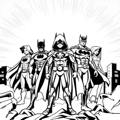 Superheroes Coloring Book