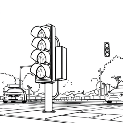 Traffic Light Fun: Kids’ Road Safety Coloring Book