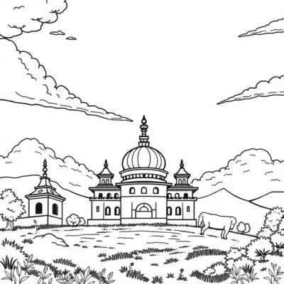 Coloring Book: National Symbols Coloring Book for Children