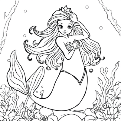 Ariel Mermaid Coloring Book
