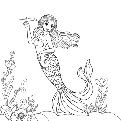 Mermaid Coloring Page to Print