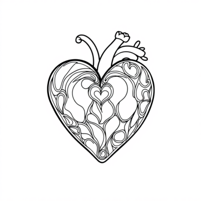 Heart Coloring Template