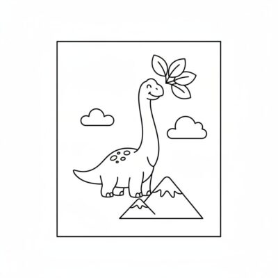 Printable Dino Coloring Sheet for Kids