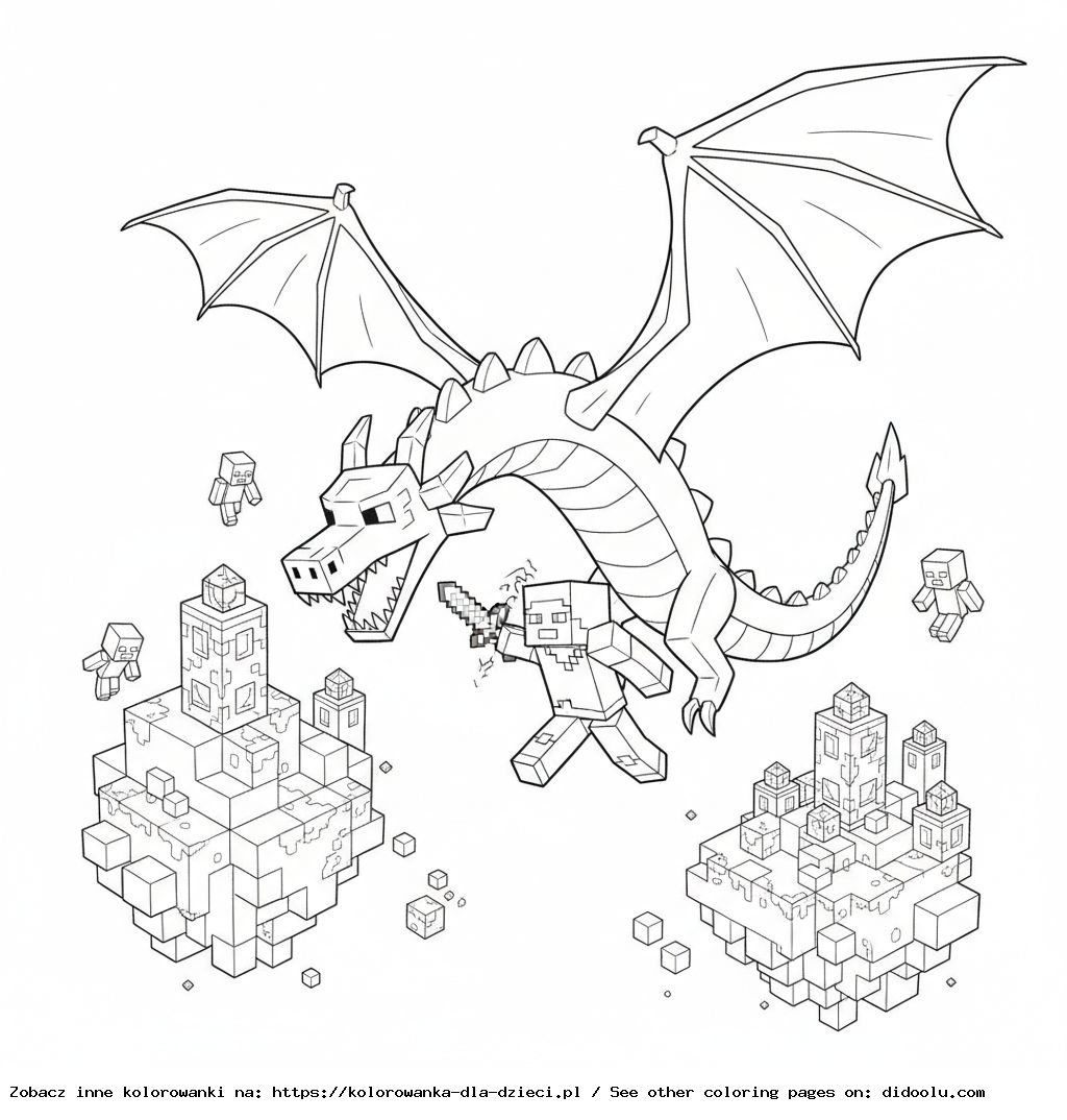 Coloring Book: Minecraft – Dragon Fight in the End