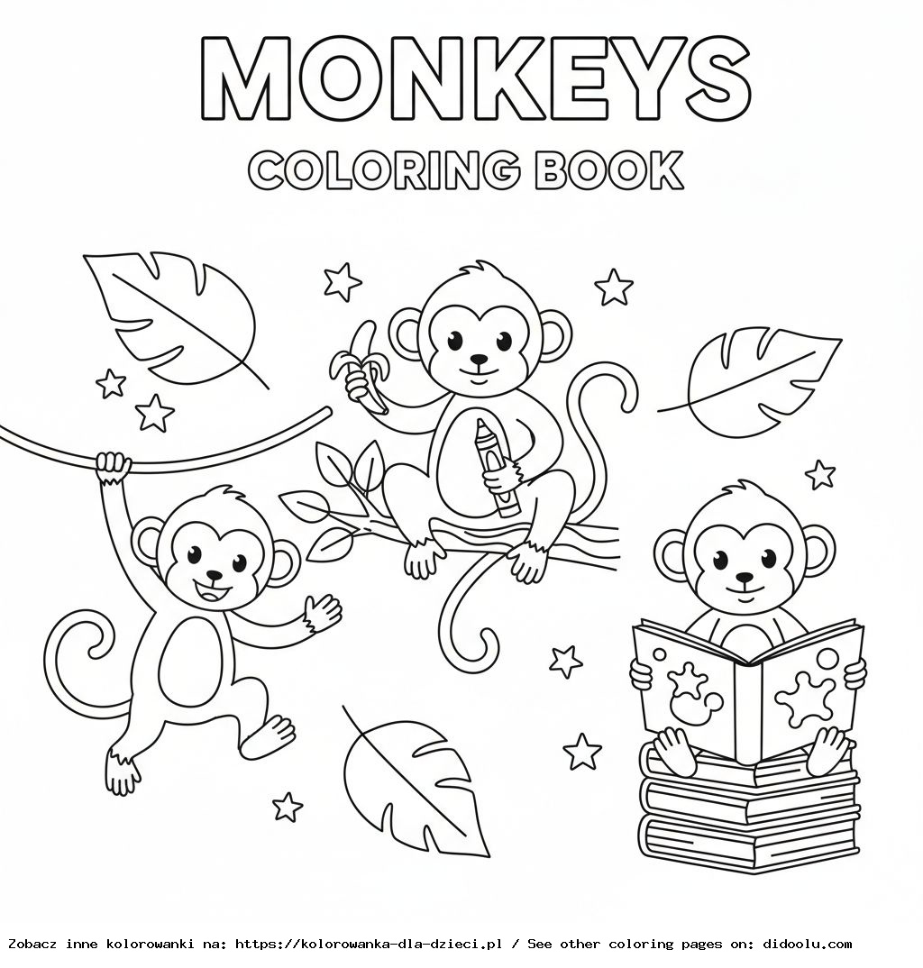 Monkeys Coloring Book